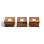 Acacia Wood Candle Holder Set
