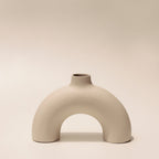 Half Polo off white semi-circular sculptural vase by Osmos Studio — Calmly Elevated