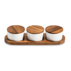 Acacia Wood Condiment Serving Set of 3