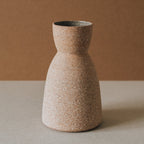 Reloj hourglass ceramic vase wheel-thrown by Al Centro Ceramica, raw earth tones — Calmly Elevated