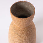 Reloj sculptural ceramic vase front view showing hourglass waist form — Calmly Elevated