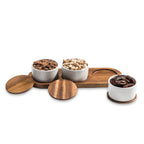 Acacia Wood Condiment Serving Set of 3