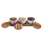 Acacia Wood Condiment Serving Set of 3