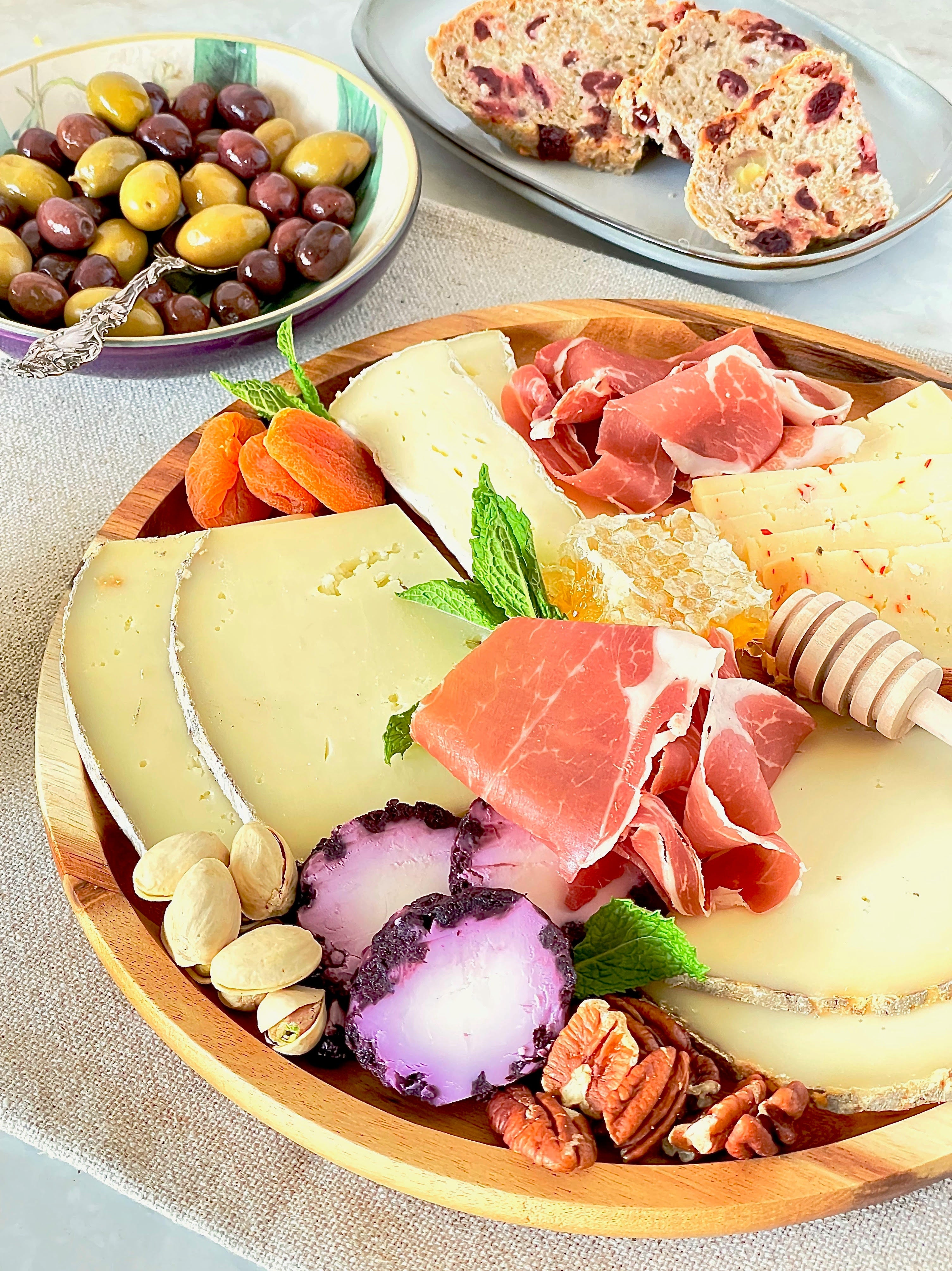 Acacia Wood Medium Round Platters Set of 2