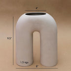 Zo white ceramic vase front view, modern minimalist home décor — Calmly Elevated